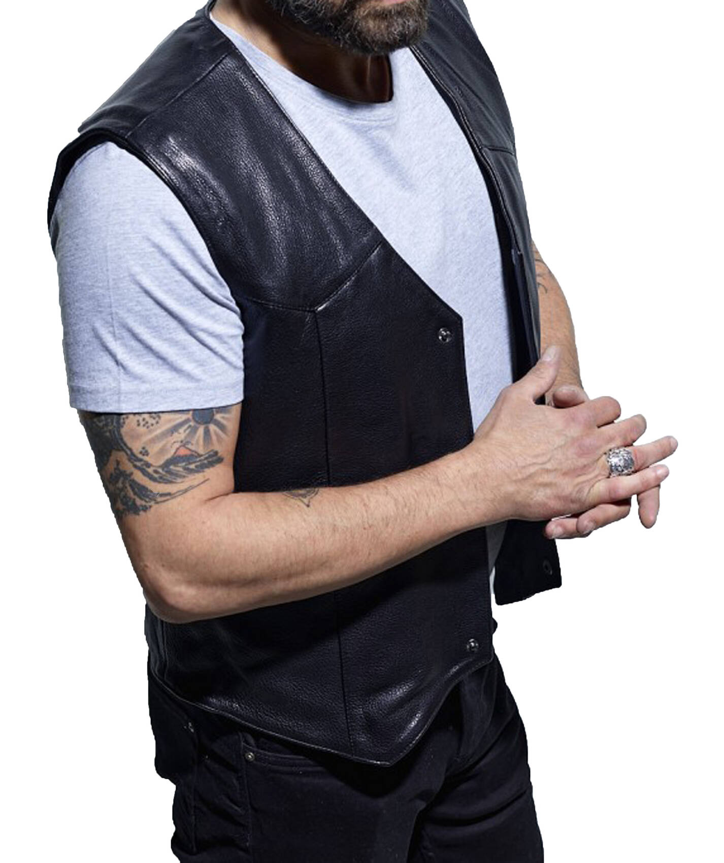 101556 noir gilet cuir homme (3)