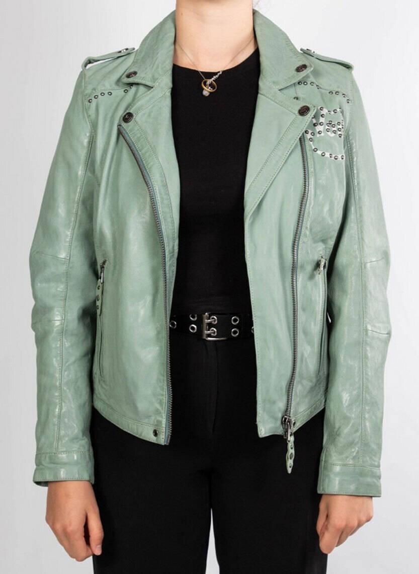 Bomber Leather jackets ROSE GARDEN of leather lamb-102703 lacota jade-jade