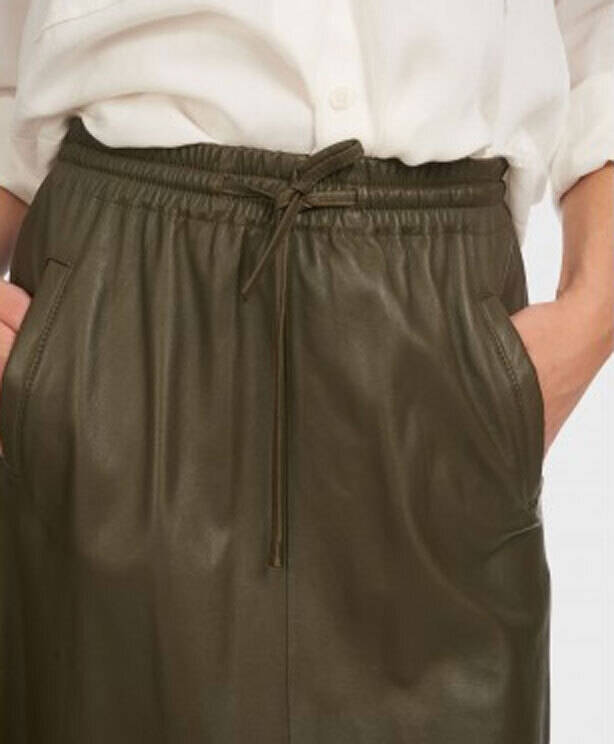 Long leather clearance skirt khaki pants