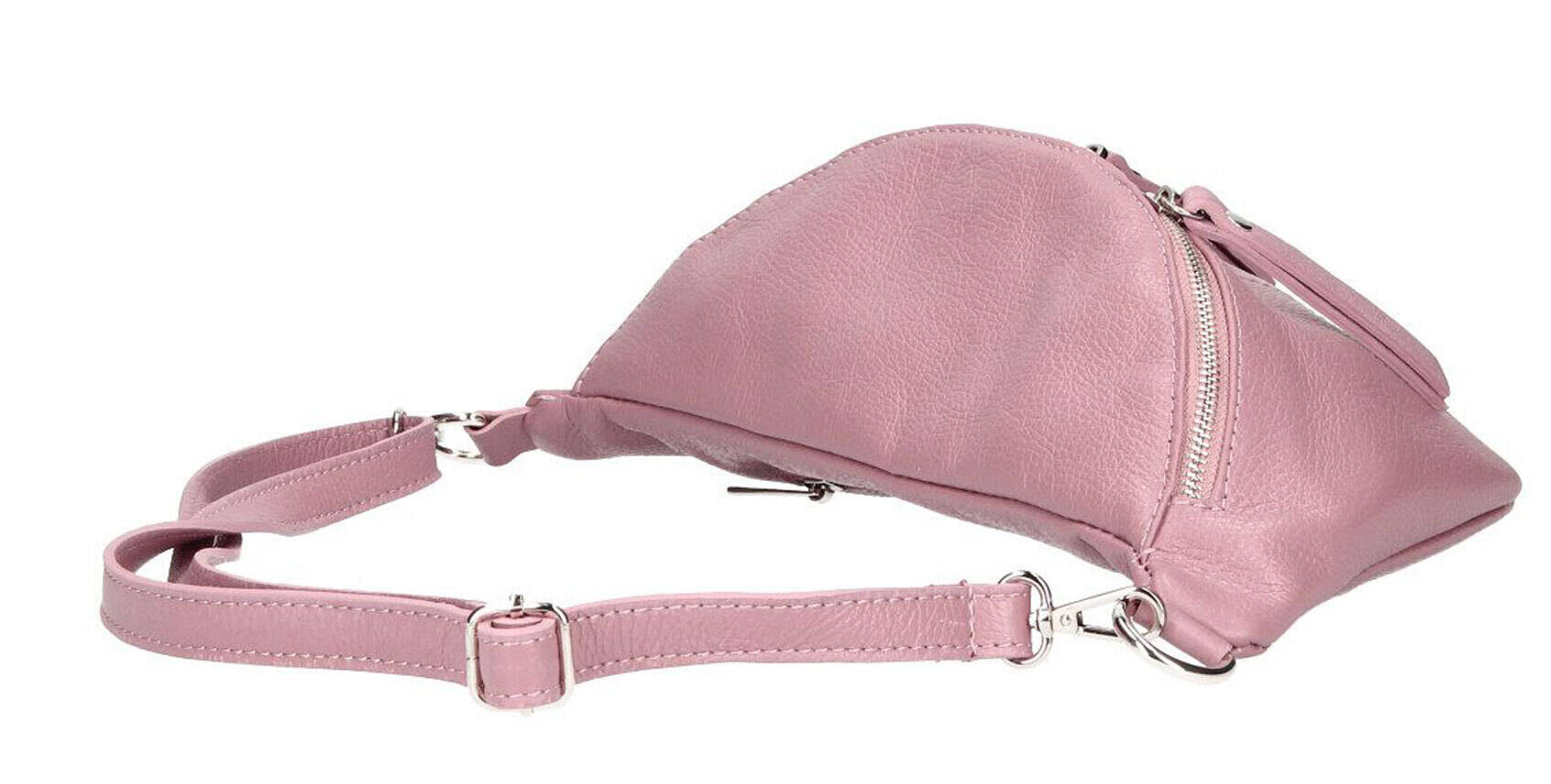 Antique pink leather fanny pack pescale