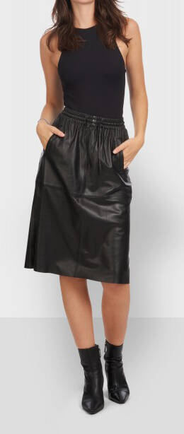 bamba-ref-64150-black-straight-midi-skirt-in-genuine-leather