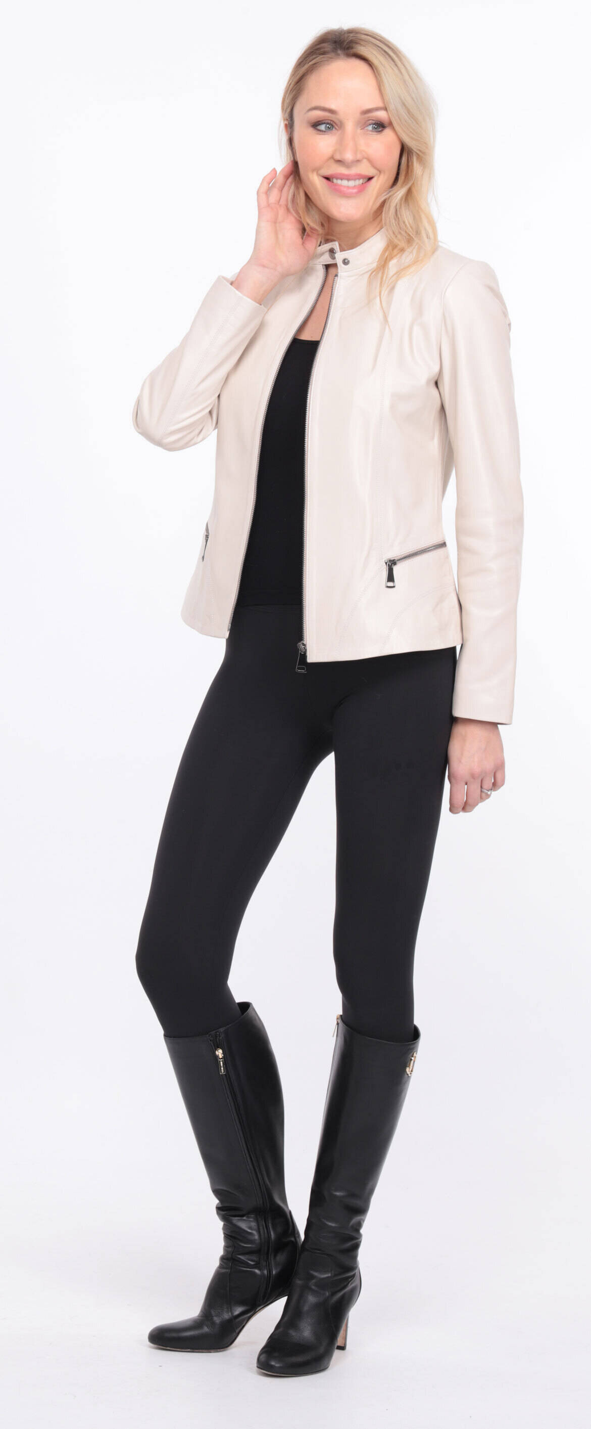 blouson cuir ecru christelle  (12)