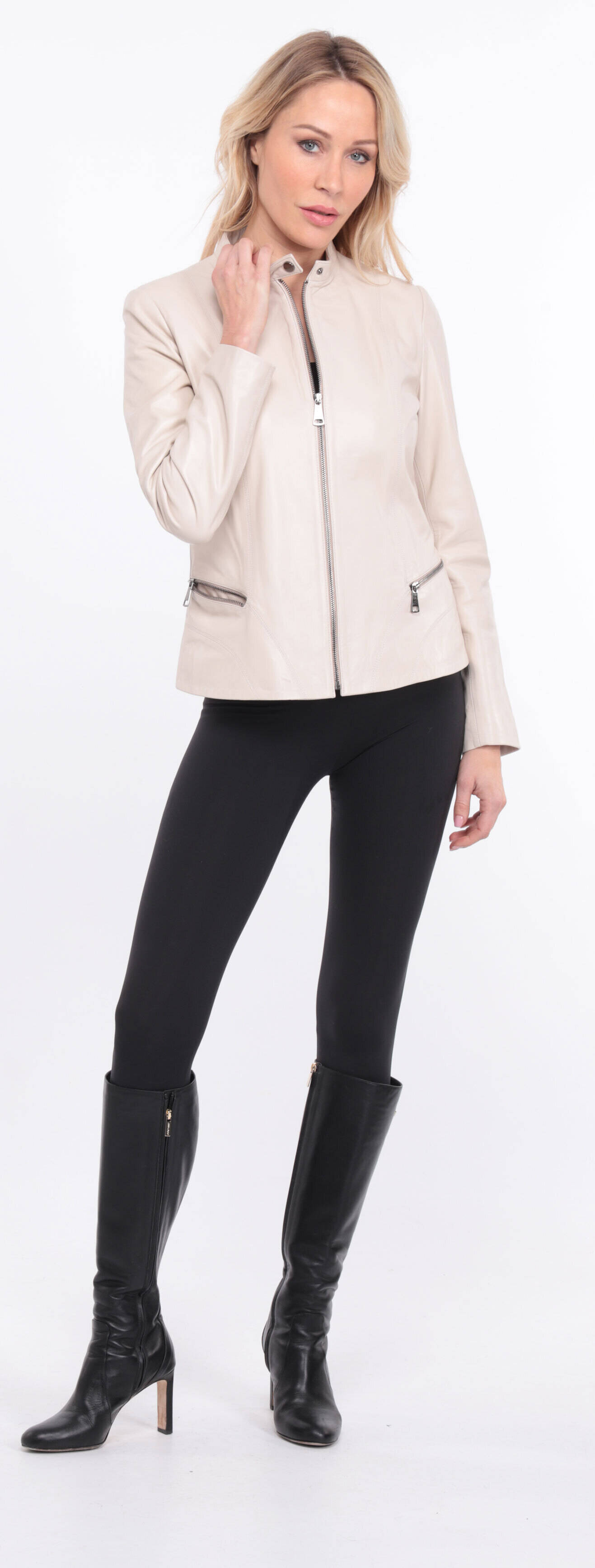 blouson cuir ecru christelle  (18)