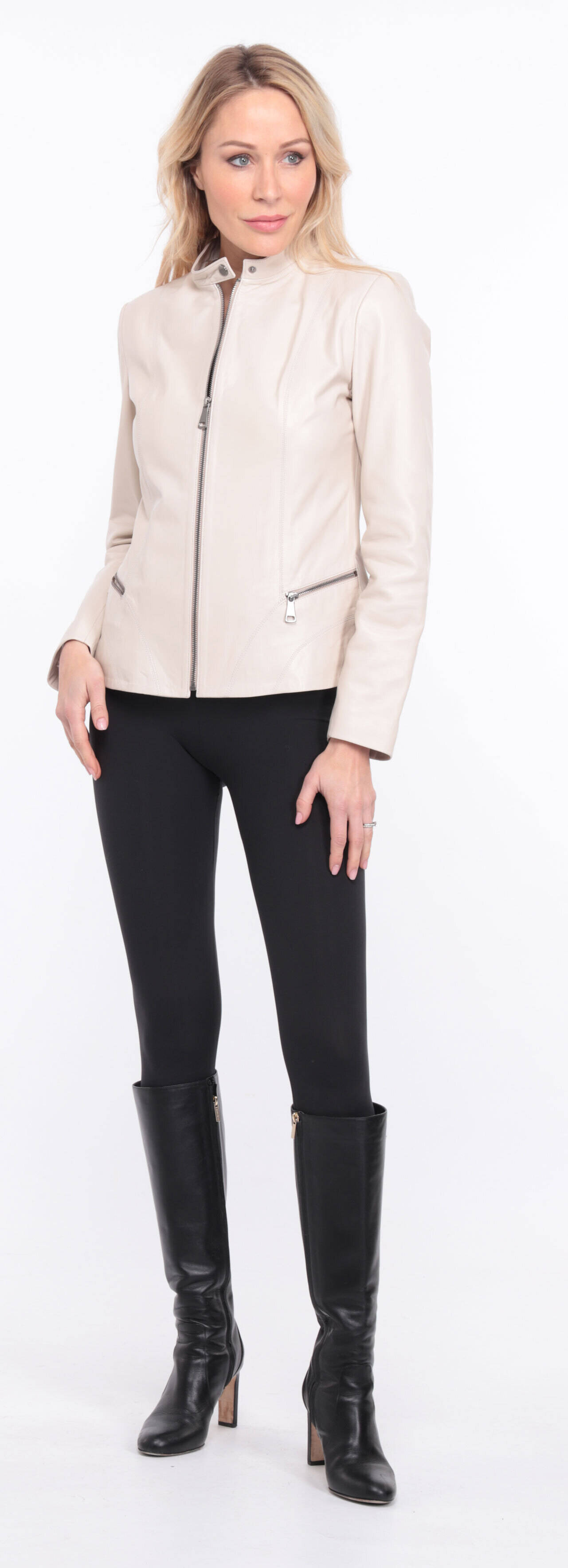 blouson cuir ecru christelle  (20)