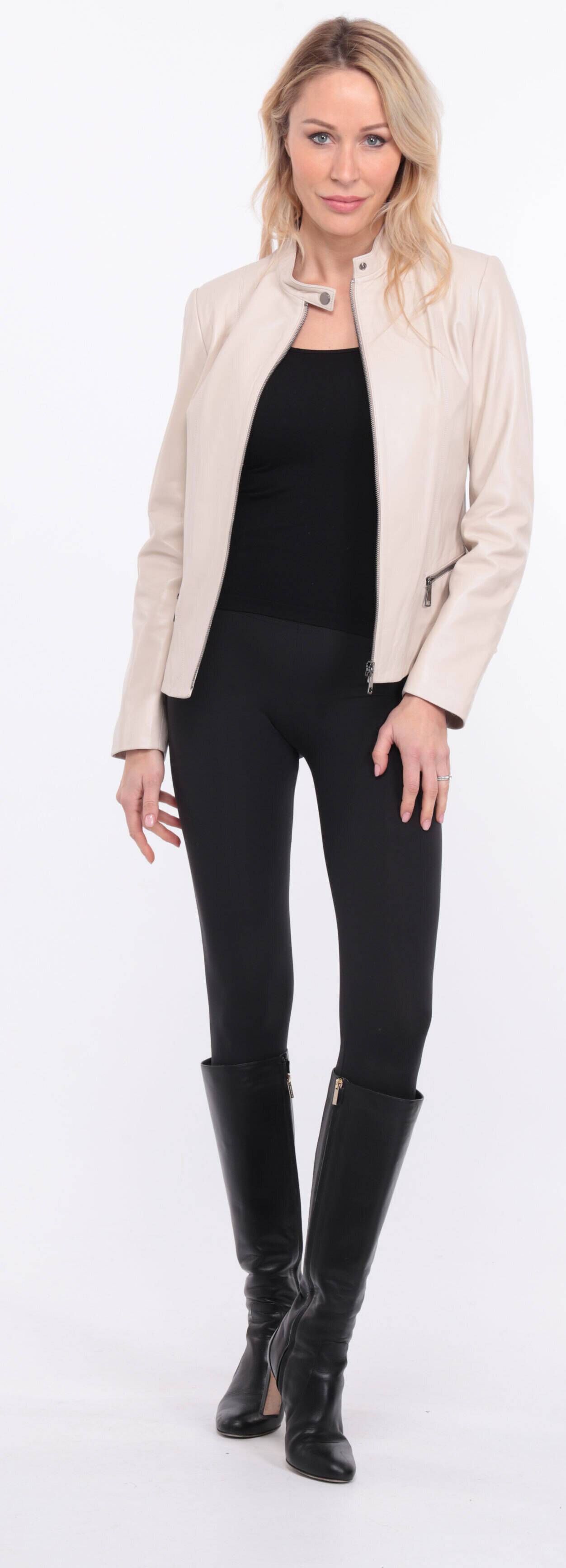 blouson cuir ecru christelle  (8)