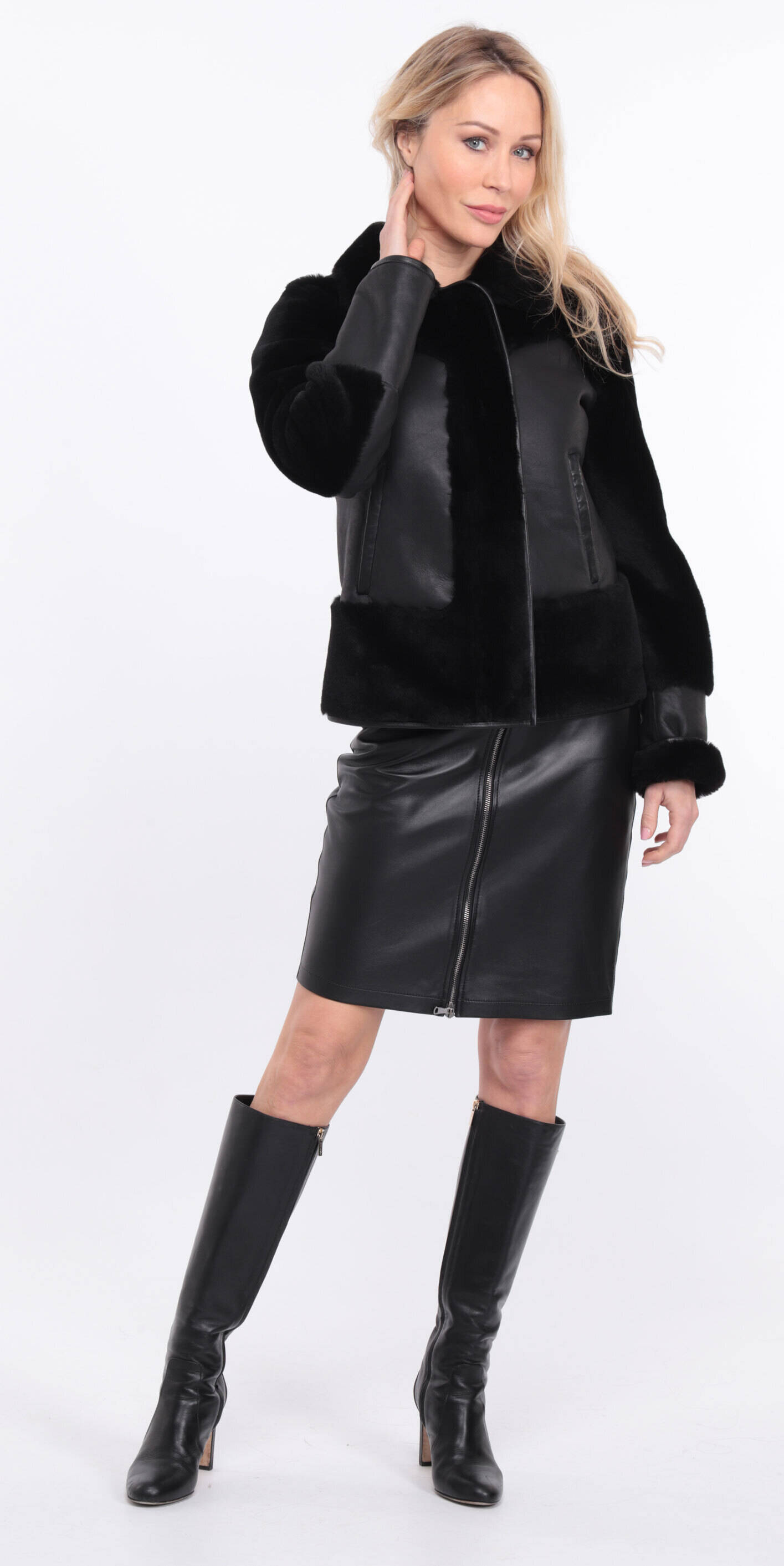 blouson cuir elia noir  (9)