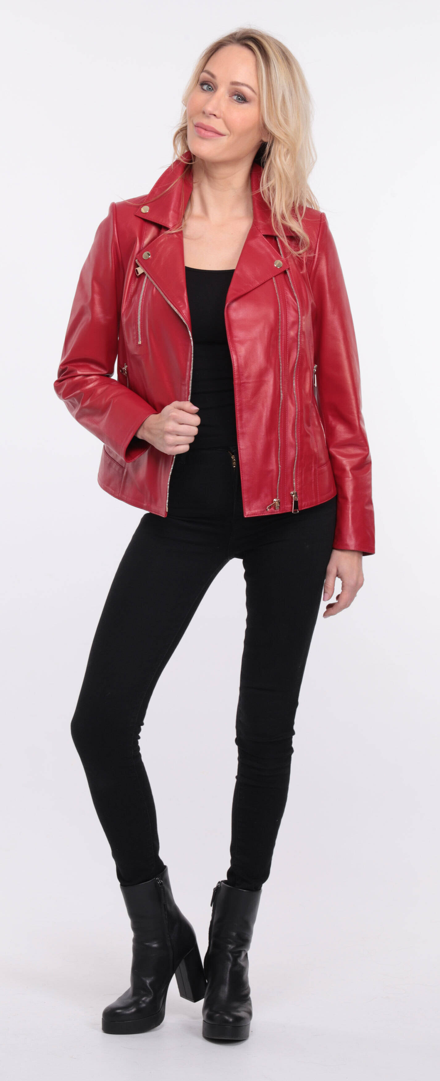 blouson cuir elsa rouge (10)