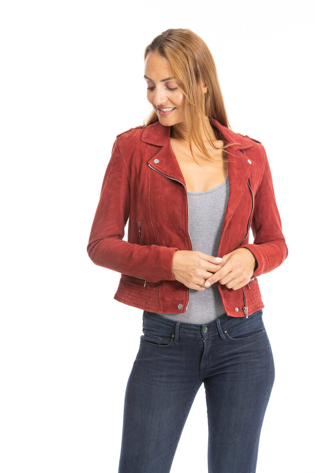 blouson cuir femme 101351 rouge (4)