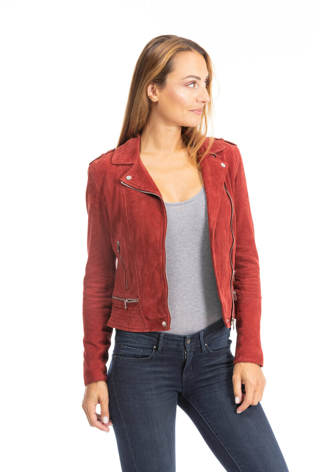 blouson cuir femme 101351 rouge (5)