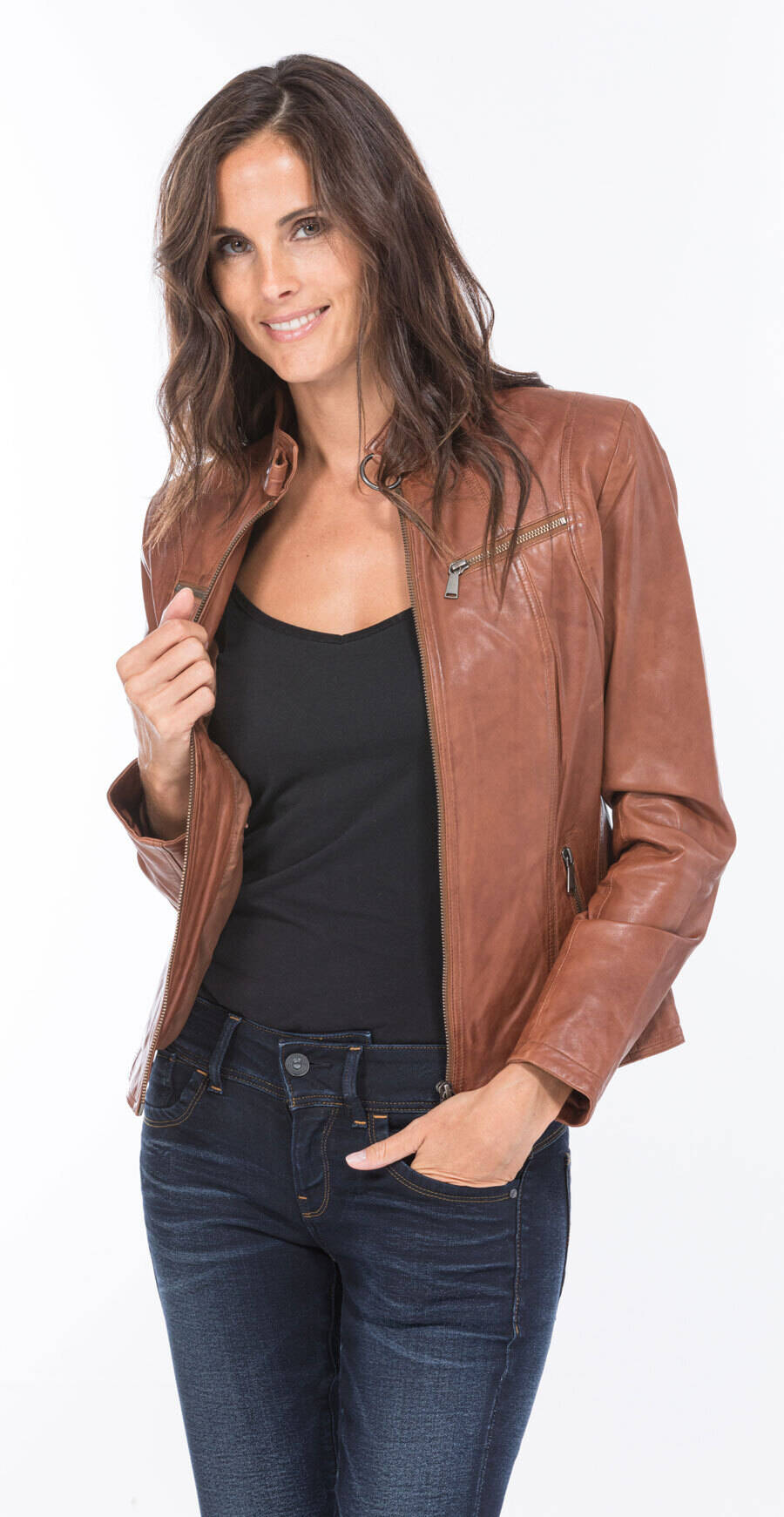 blouson cuir femme agneau tan marie (5)