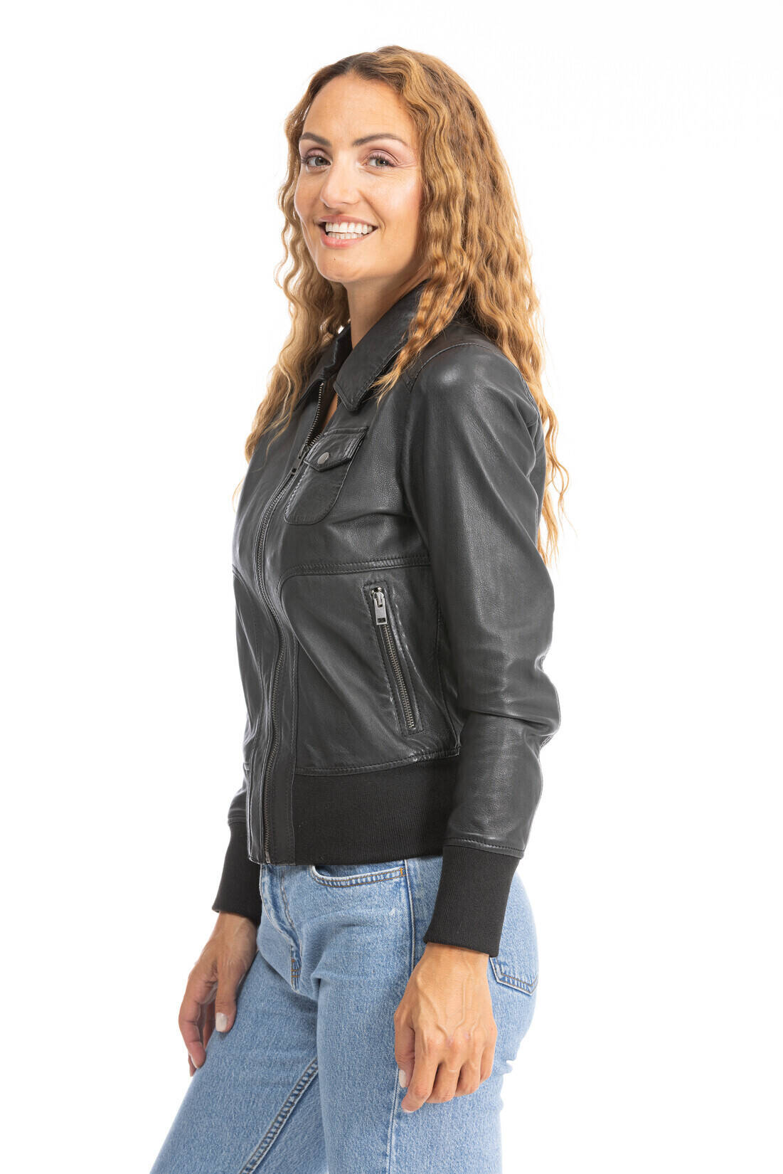 blouson cuir femme noir 64605 (11)