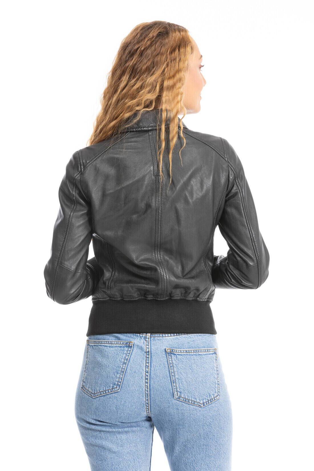 blouson cuir femme noir 64605 (12)