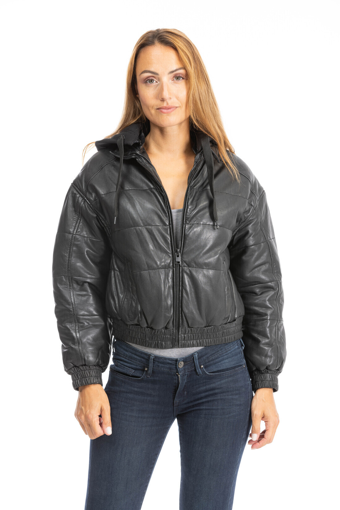 blouson cuir femme noir dacana (2)