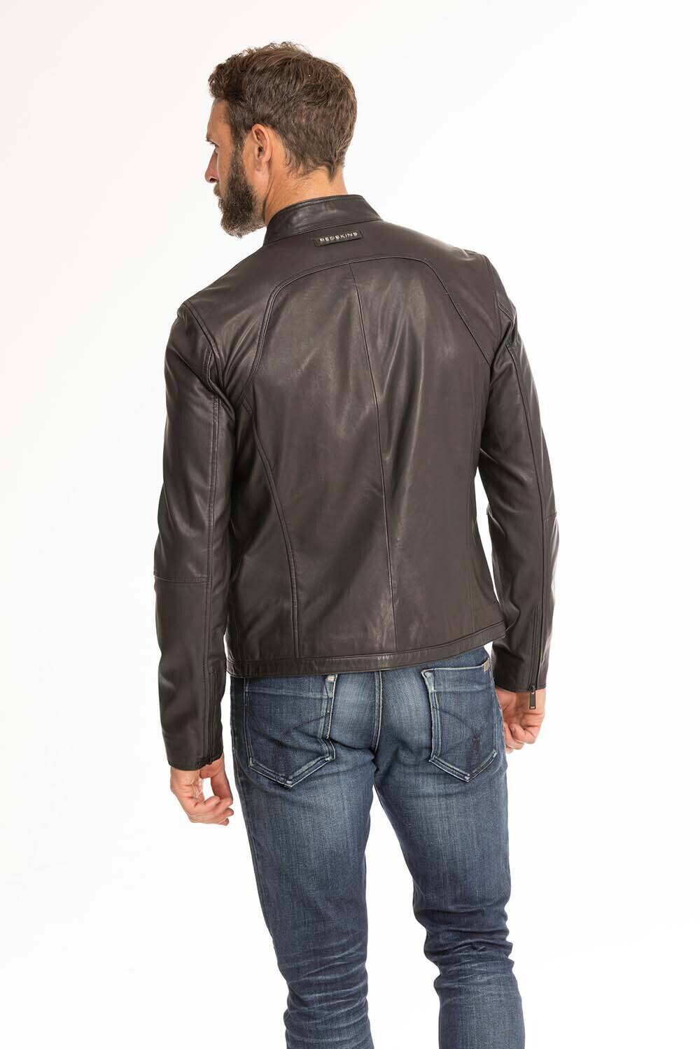 blouson cuir homme agneau noir miami (6)