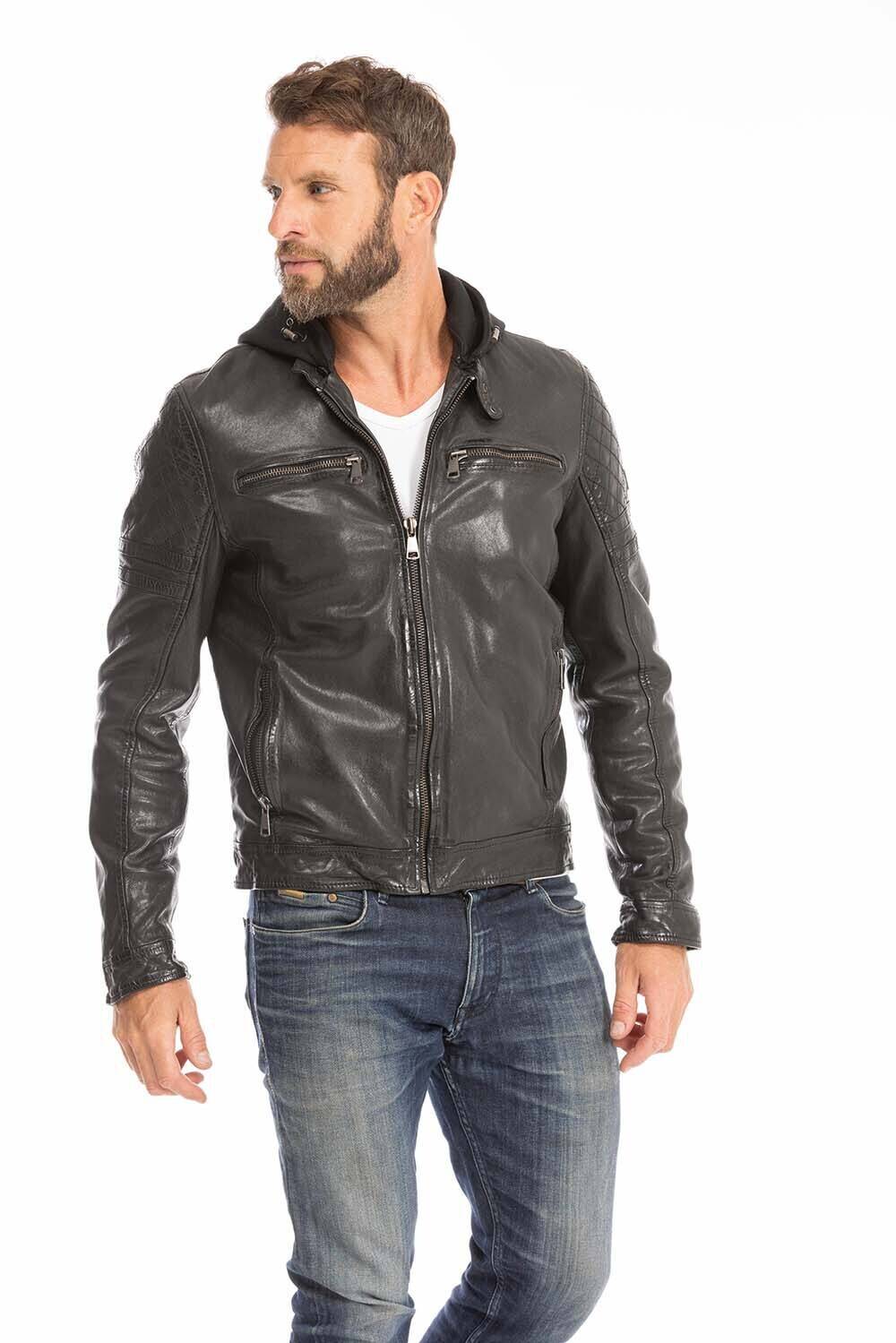 blouson cuir homme agneau noir ryde redskins (13)