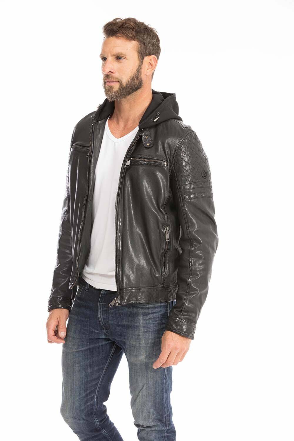 blouson cuir homme agneau noir ryde redskins (5)