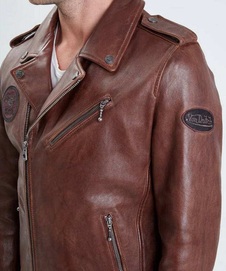 blouson cuir homme biker style perf von dutch 102066 (1)