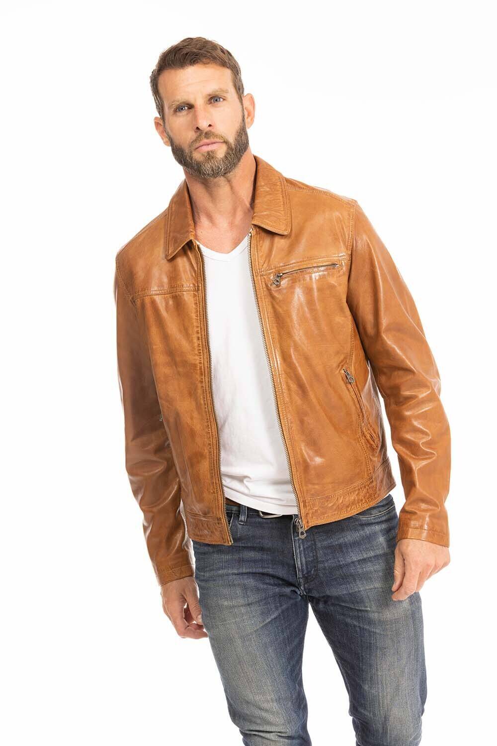 blouson cuir homme cognac 100144 major  (5)