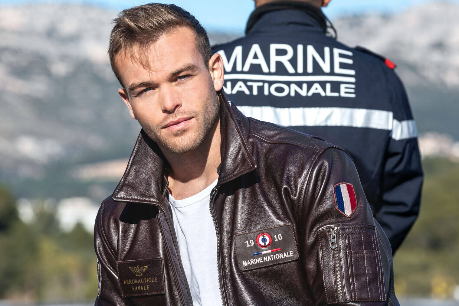 blouson cuir homme marine nationale 102493 marron (5)