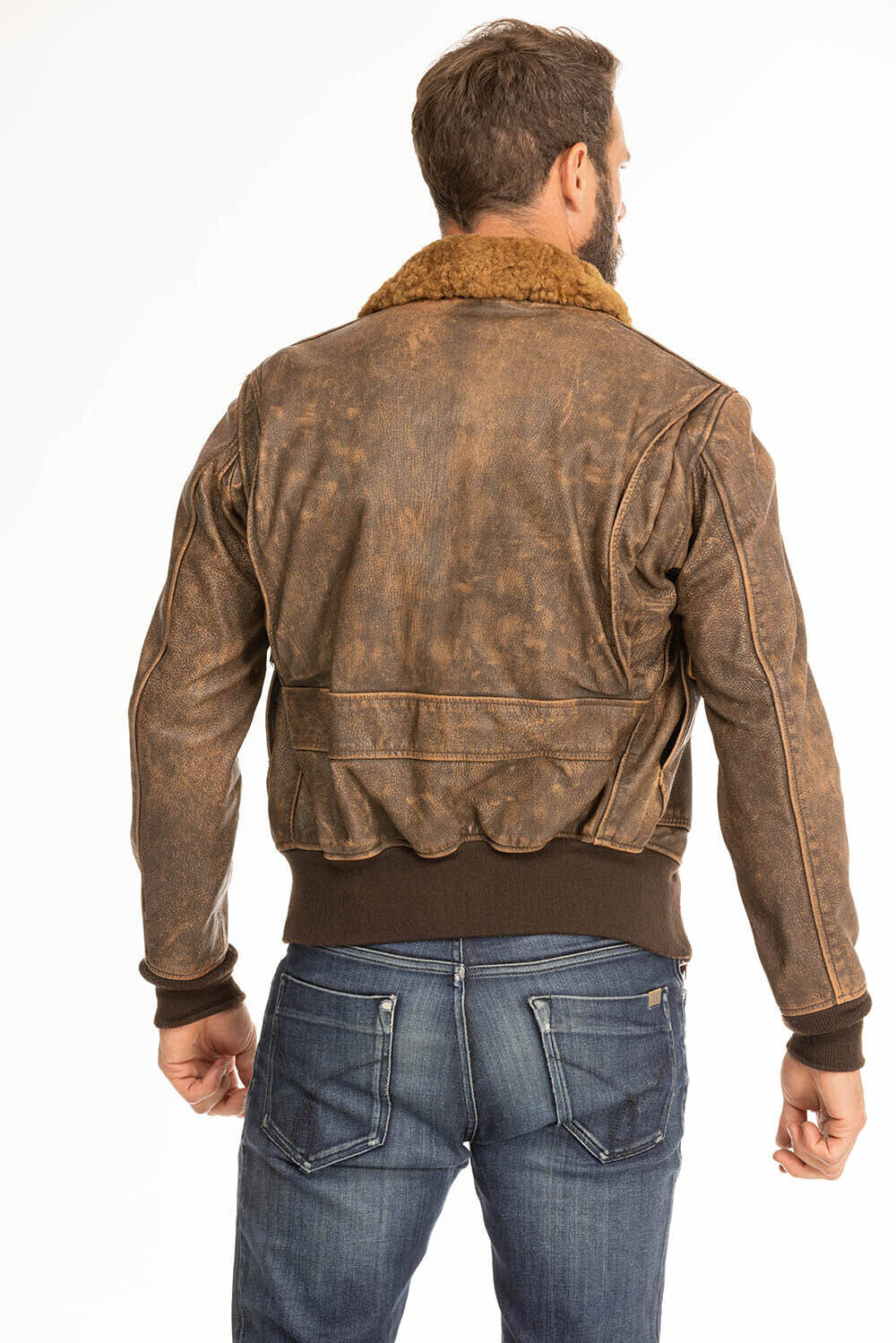 blouson cuir homme marron vieilli avenger cockpit (4)