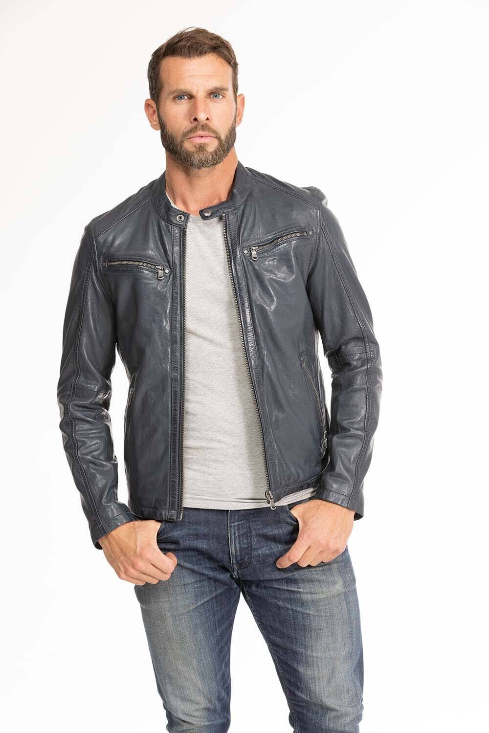 blouson cuir homme navy gafi (1)