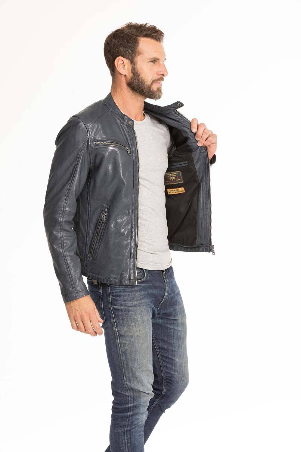 blouson cuir homme navy gafi (7)