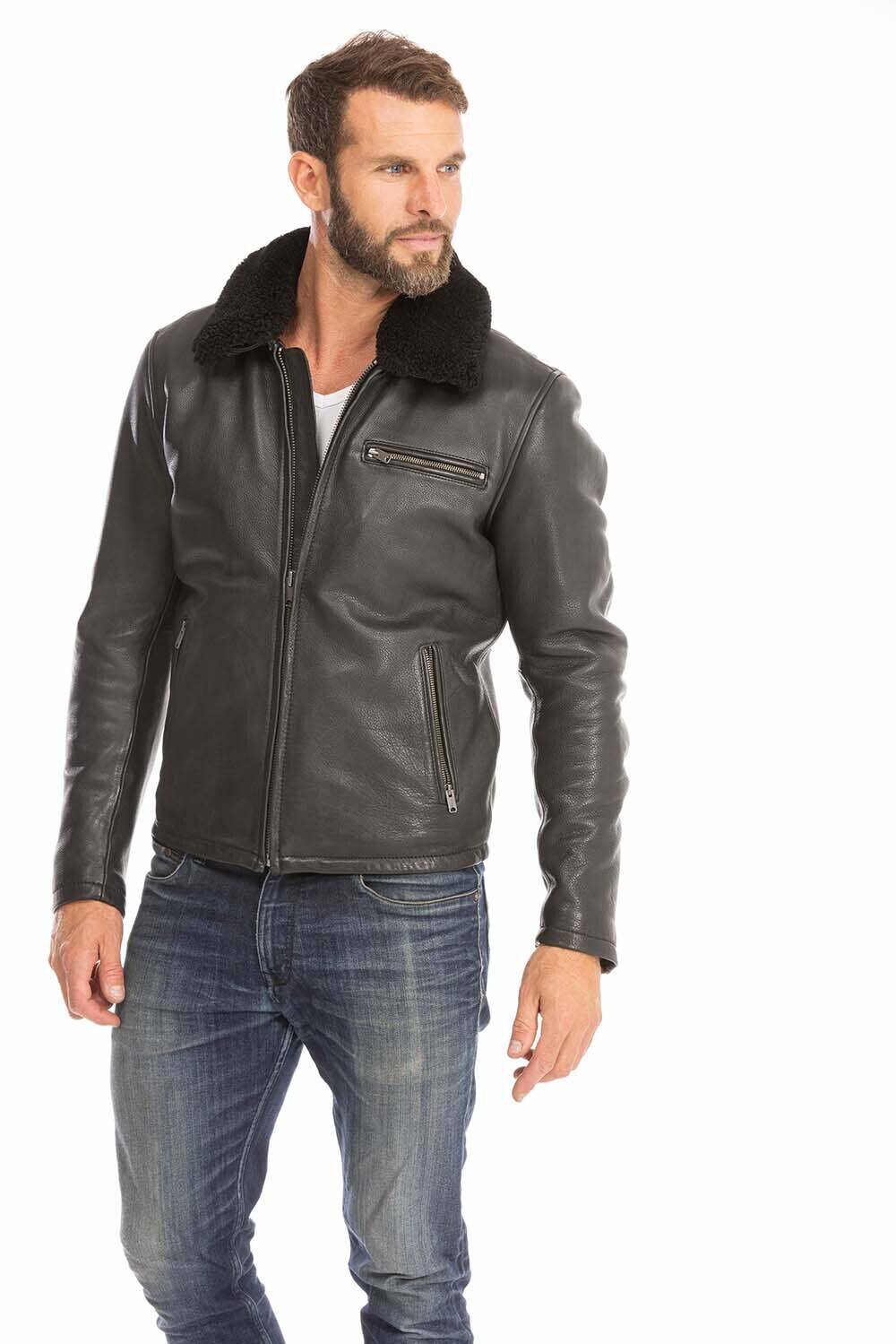 blouson cuir homme noir 102439 (14)