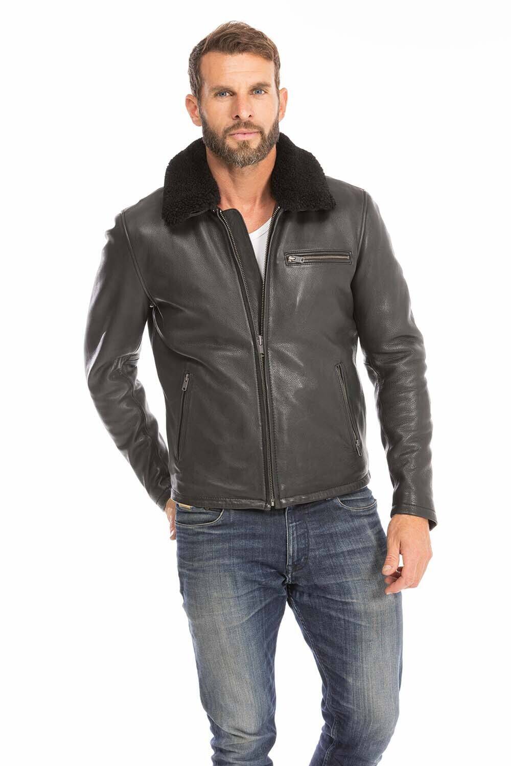 blouson cuir homme noir 102439 (15)