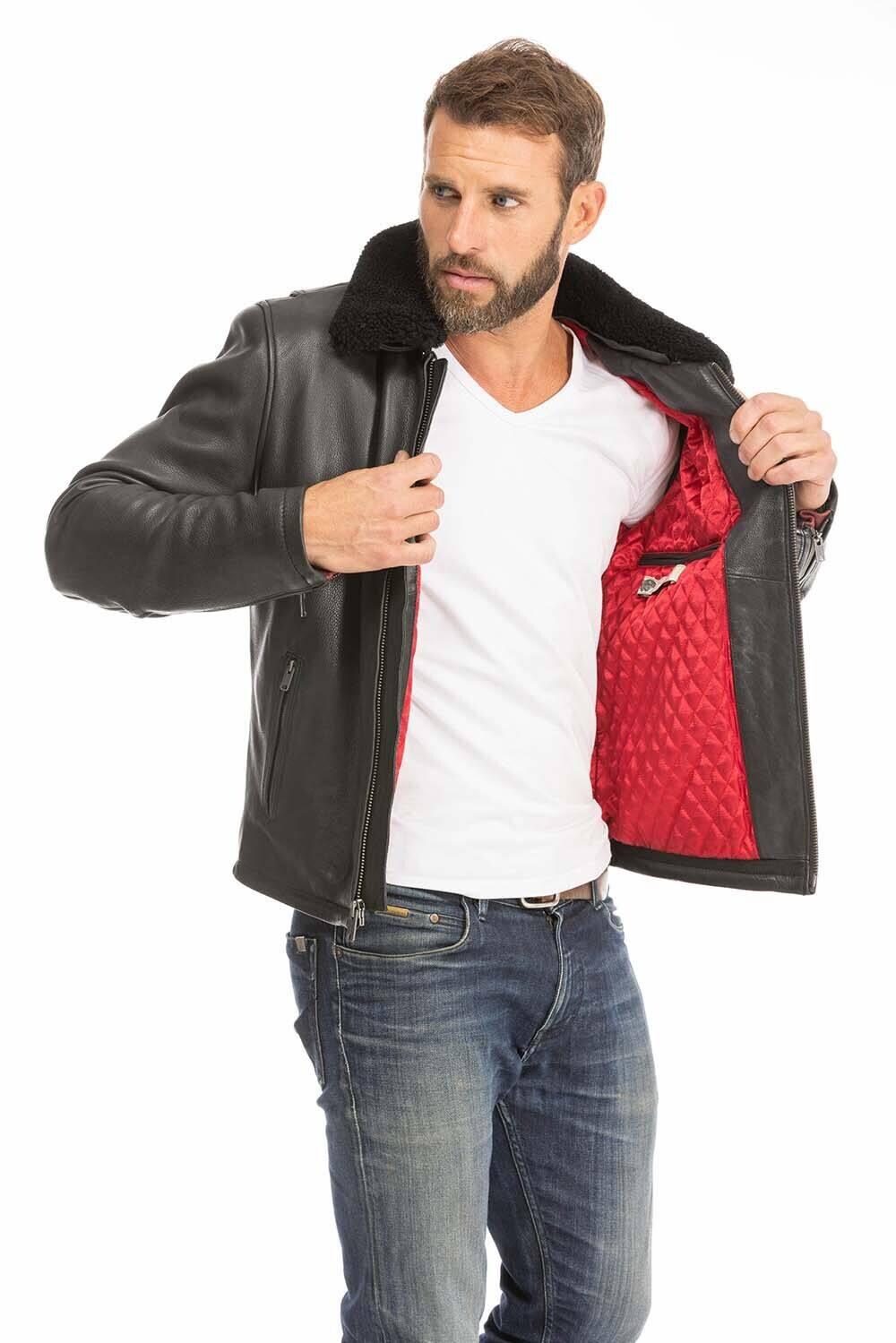 blouson cuir homme noir 102439 (6)