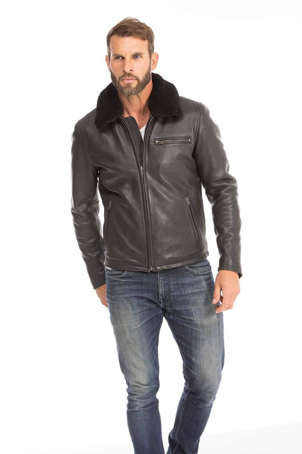 blouson cuir homme noir 102439 (9)