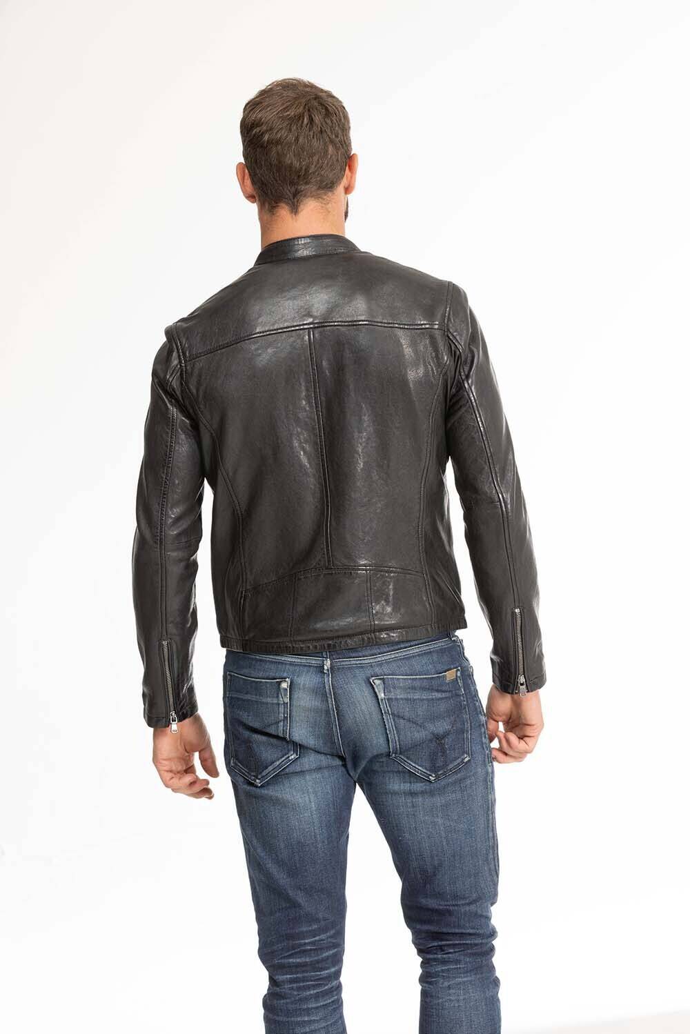 blouson cuir homme noir Gafi  (9)