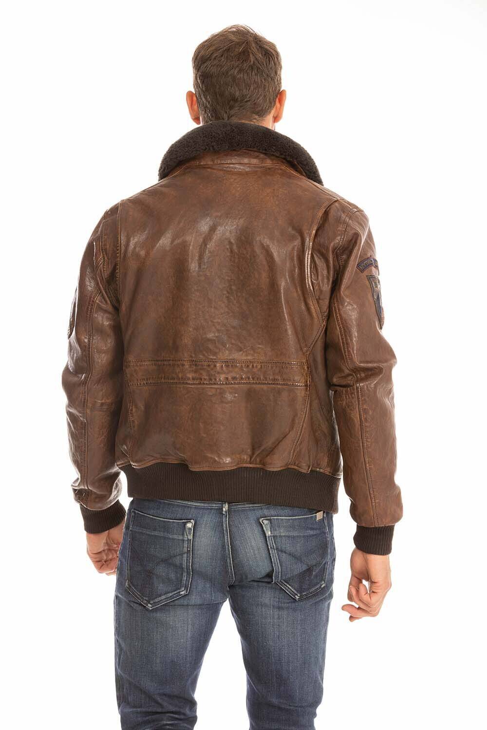 blouson cuir homme pilote aviateur cognac fonce 102421  (7)