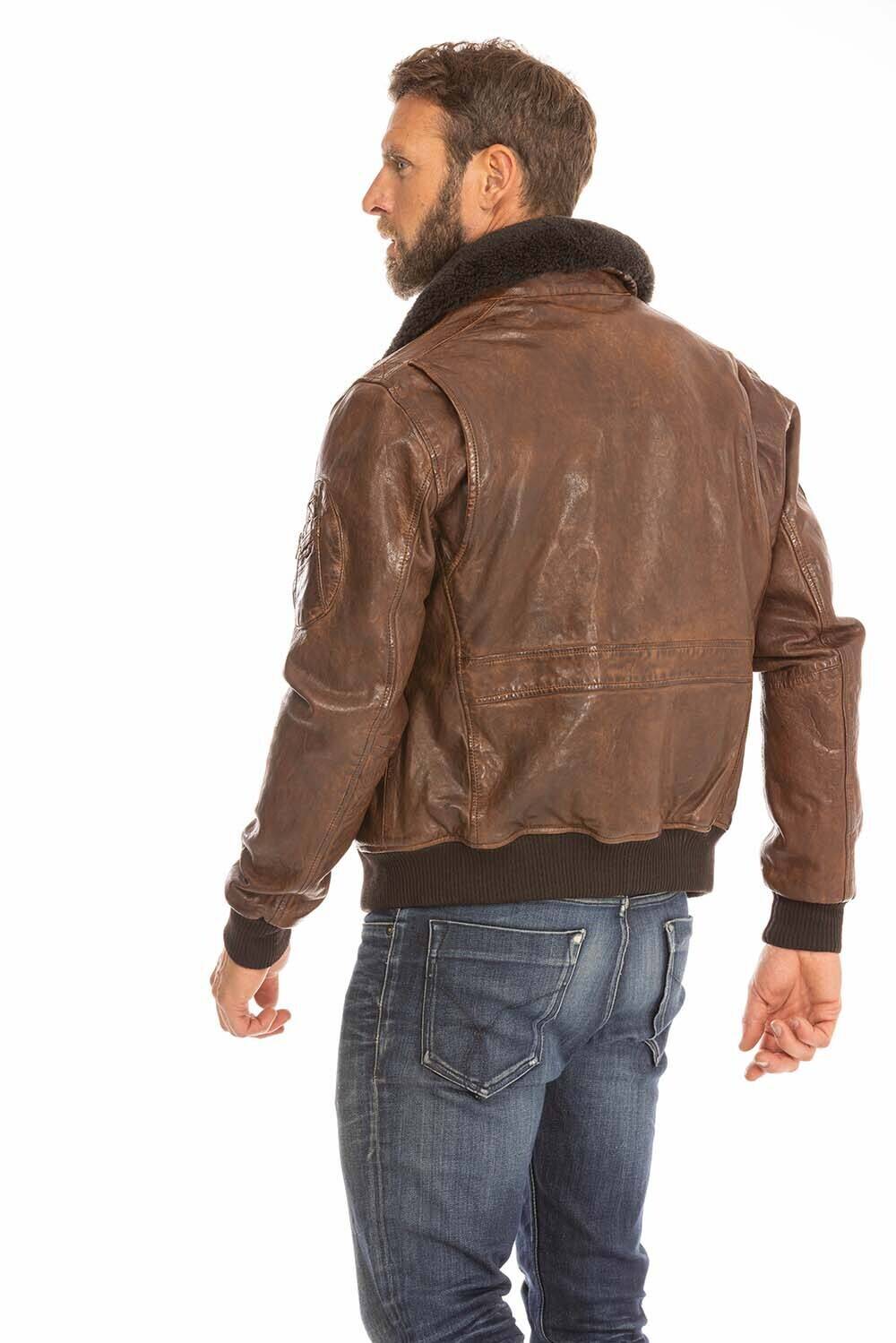 blouson cuir homme pilote aviateur cognac fonce 102421  (8)