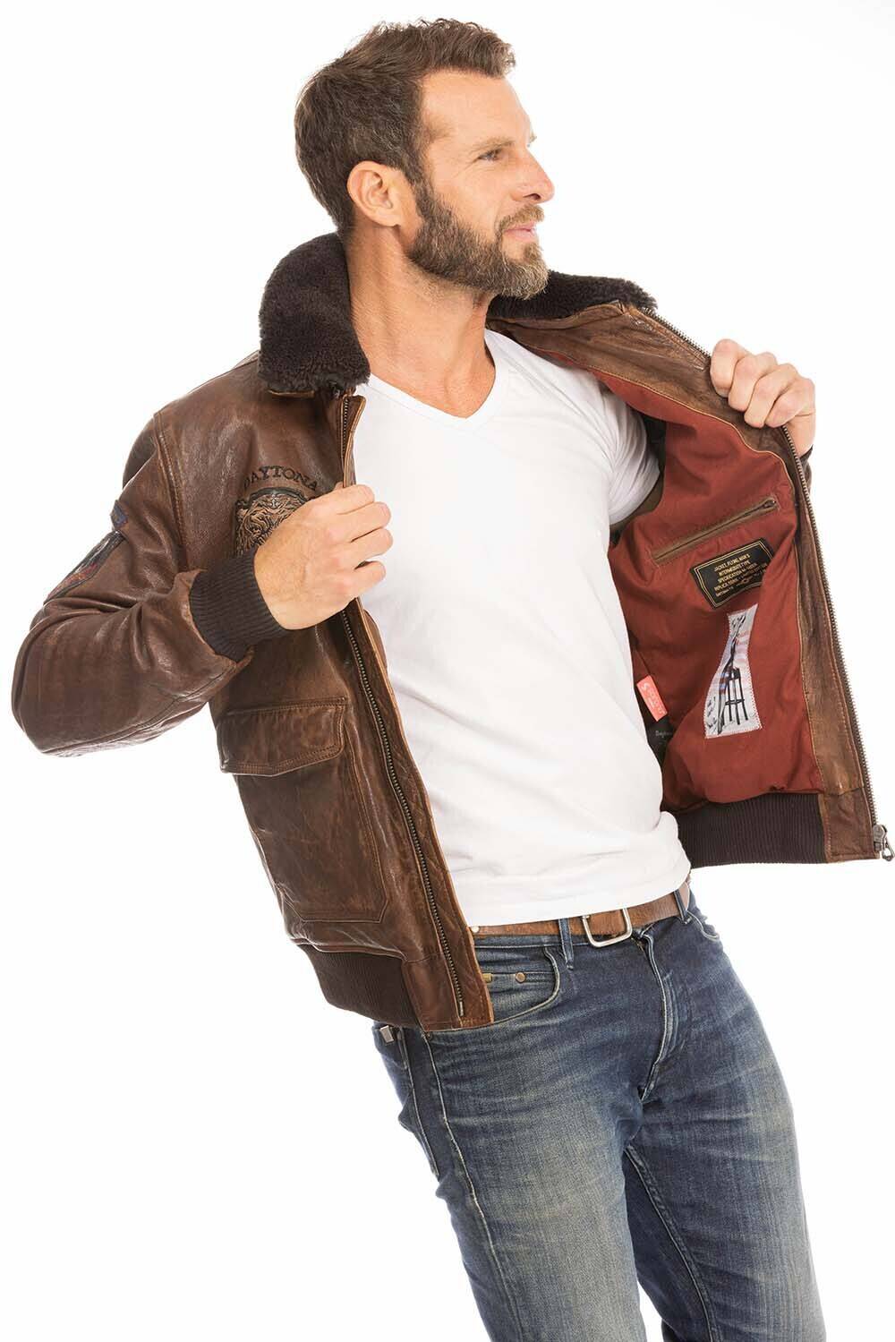 blouson cuir homme pilote aviateur cognac fonce 102421  (9)