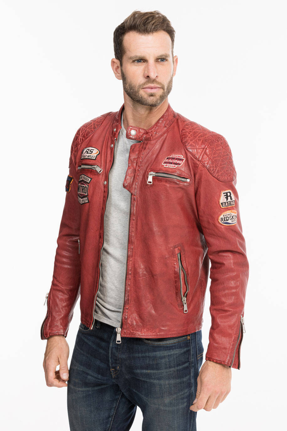 blouson cuir homme redkins rouge rf 132 (3)