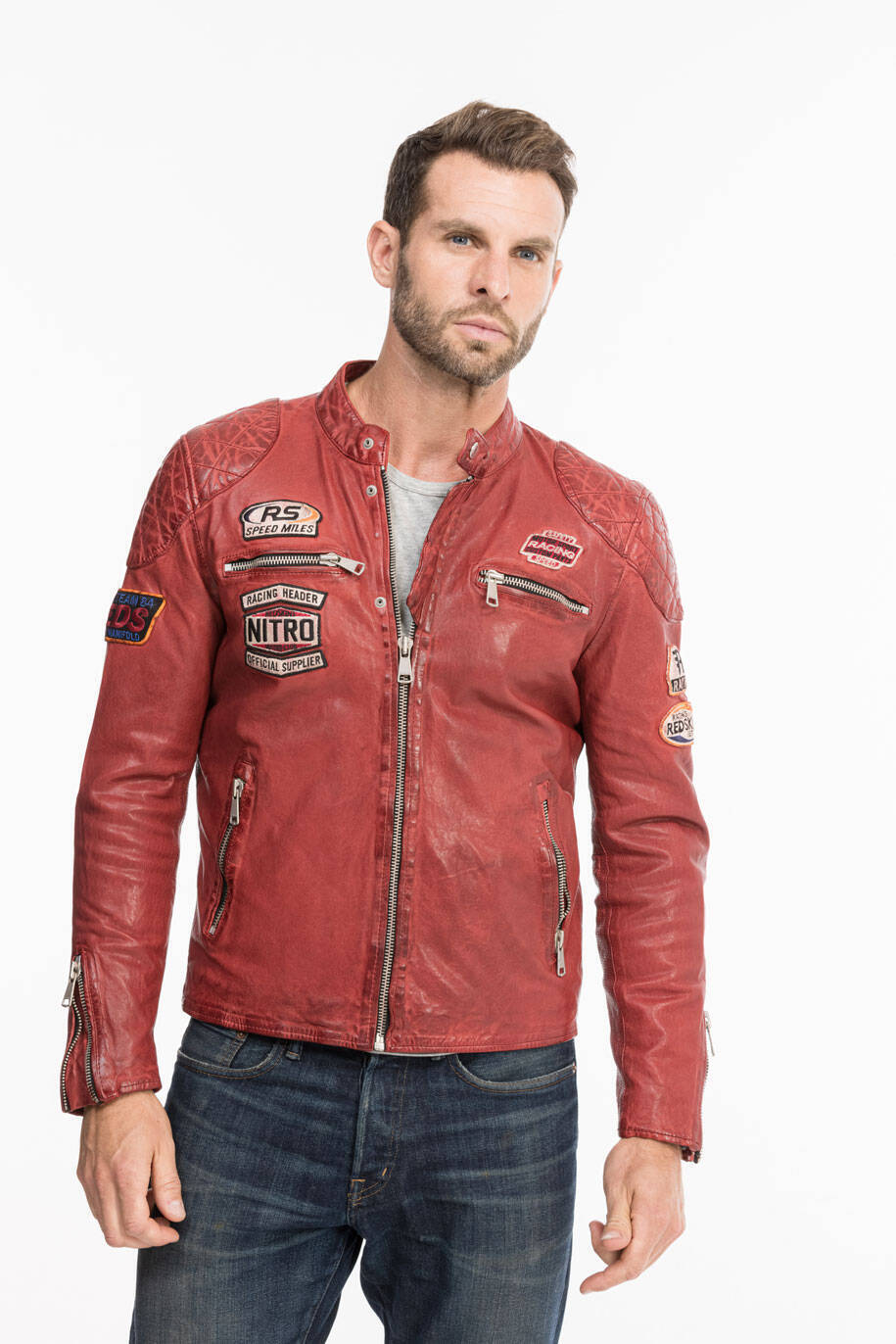 blouson cuir homme redkins rouge rf 132 (5)