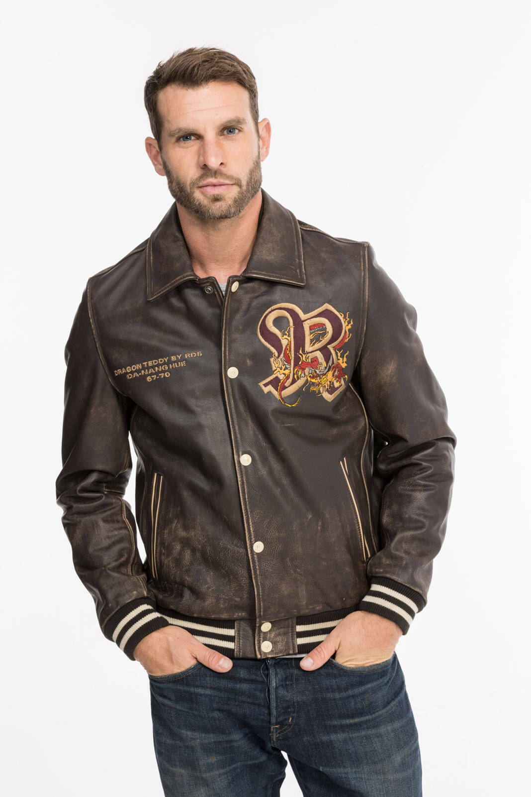 blouson cuir homme redskins marron rf 134 dragon (6)