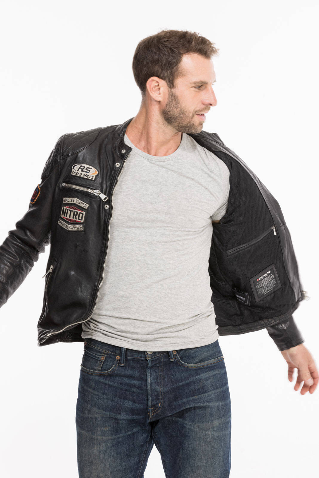 Blouson cuir redskins discount moto