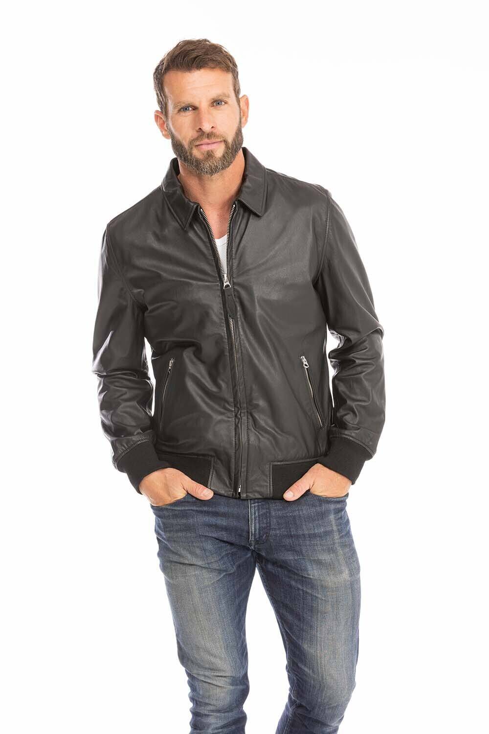 Bomber cuir schott discount homme