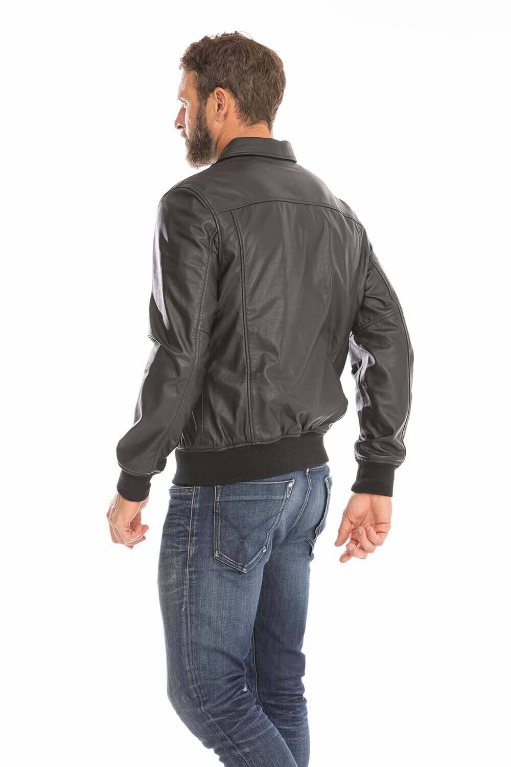 Bombers cuir homme online schott