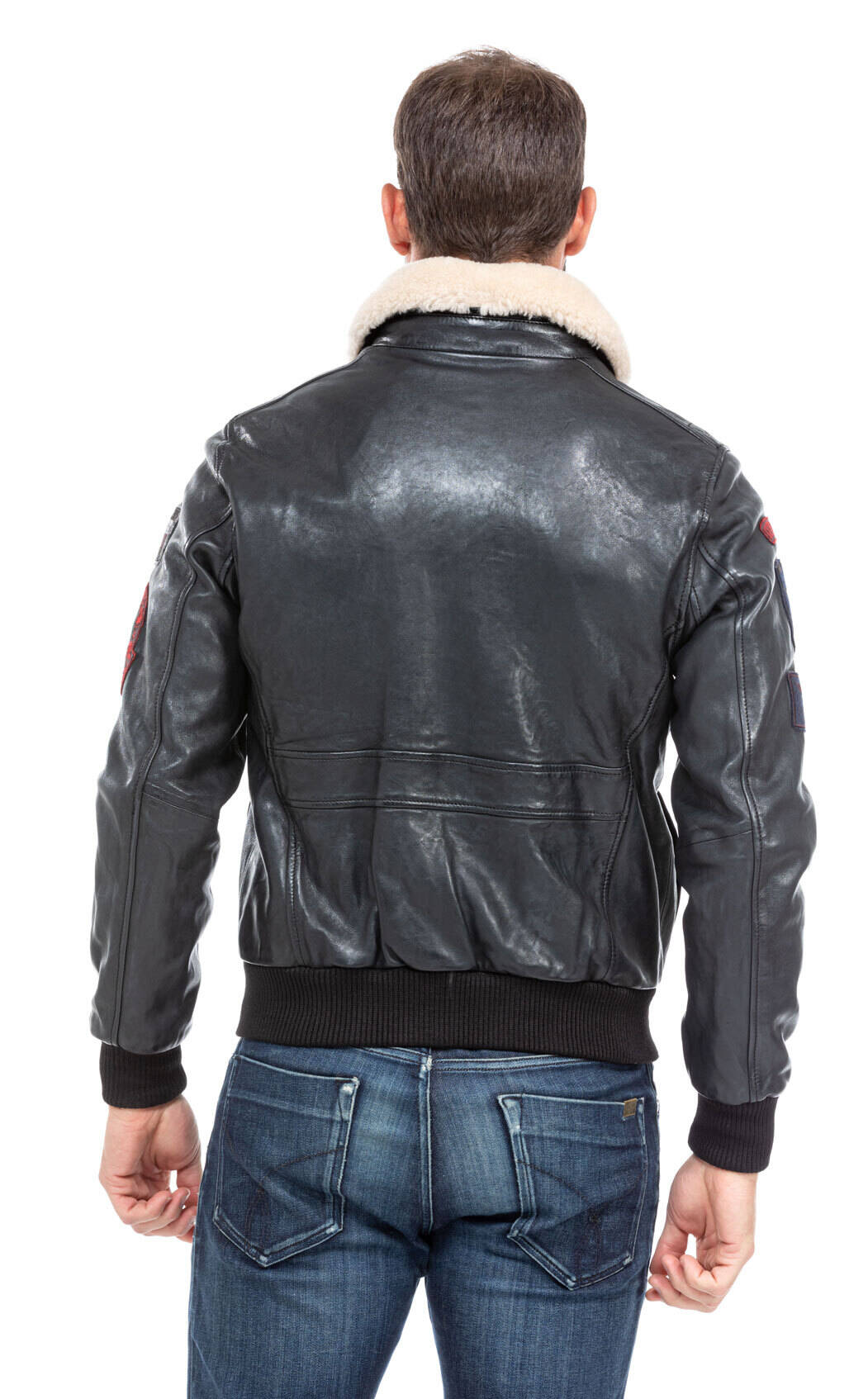 blouson cuir homme style pilote aviateur mythic noir  (6)