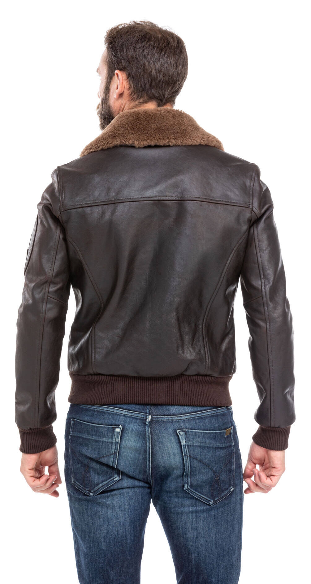 blouson cuir homme vachette marron 98 redskins style pilote (6)