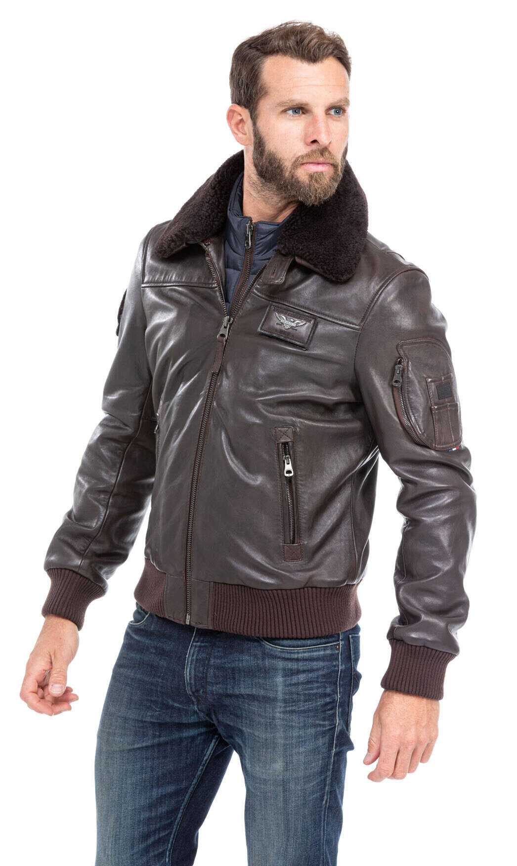 Bomber Leather jackets REDSKINS of leather lamb r f RAFAL YCON