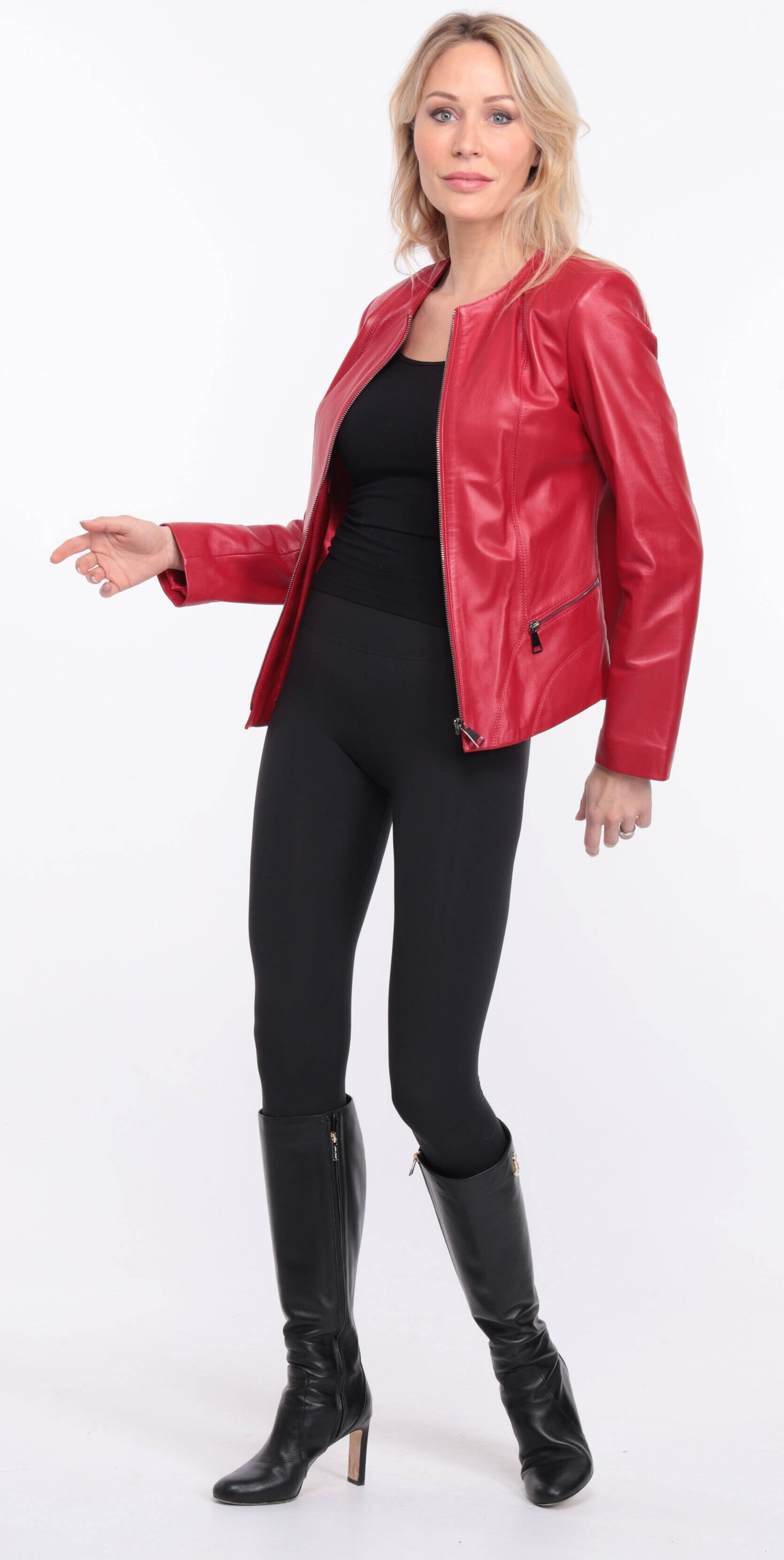 blouson cuir rouge chrsista (11)