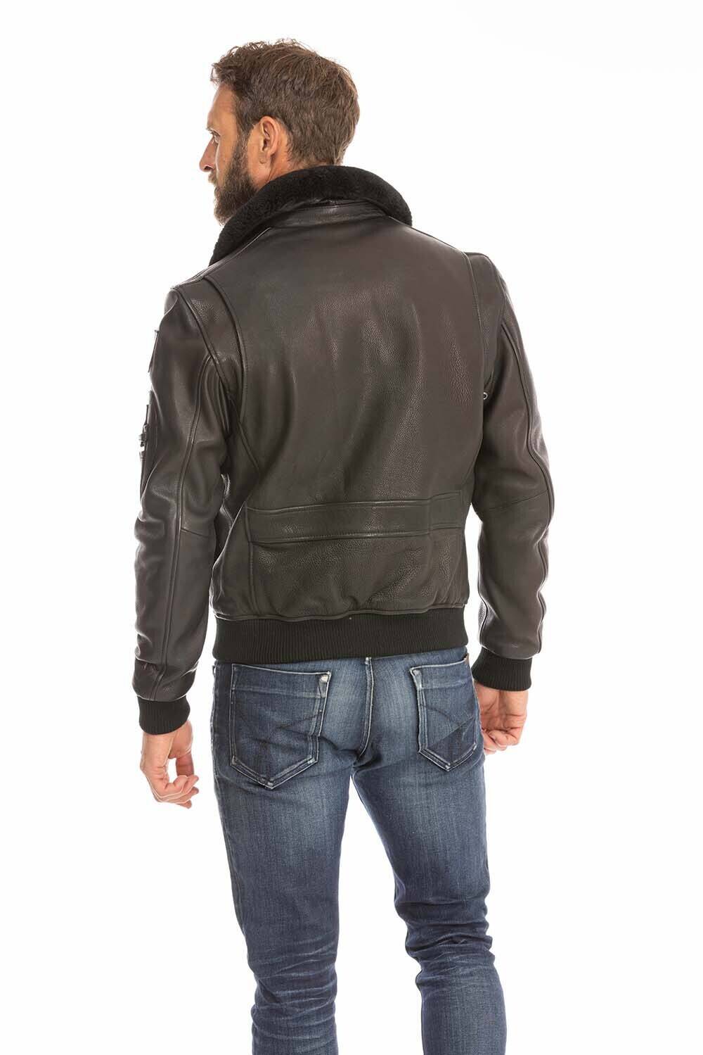 blouson pilote aviateur homme noir 102424 (10)