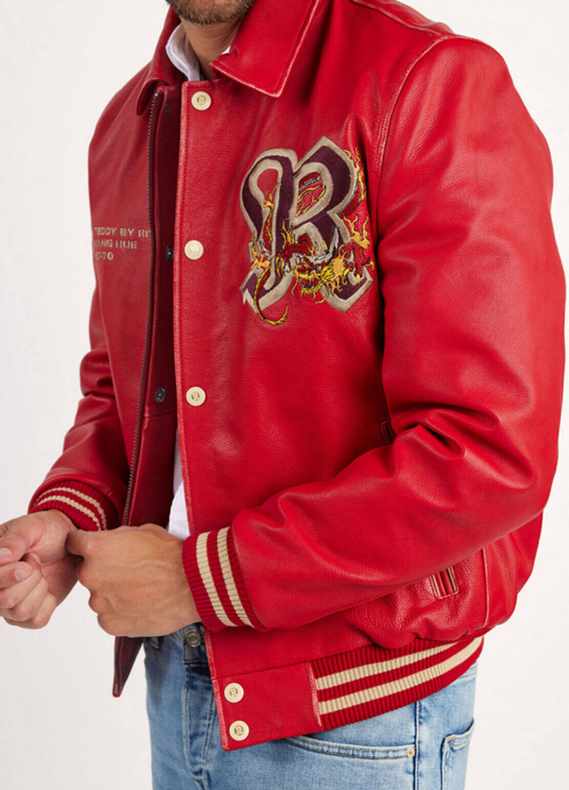 blouson teddy redskins rouge dragon  (2)