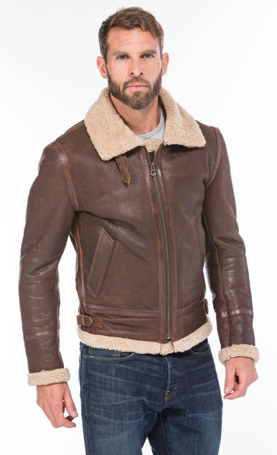 Leather Flight jackets CUIRS GUIGNARD of leather sheep-ref day18