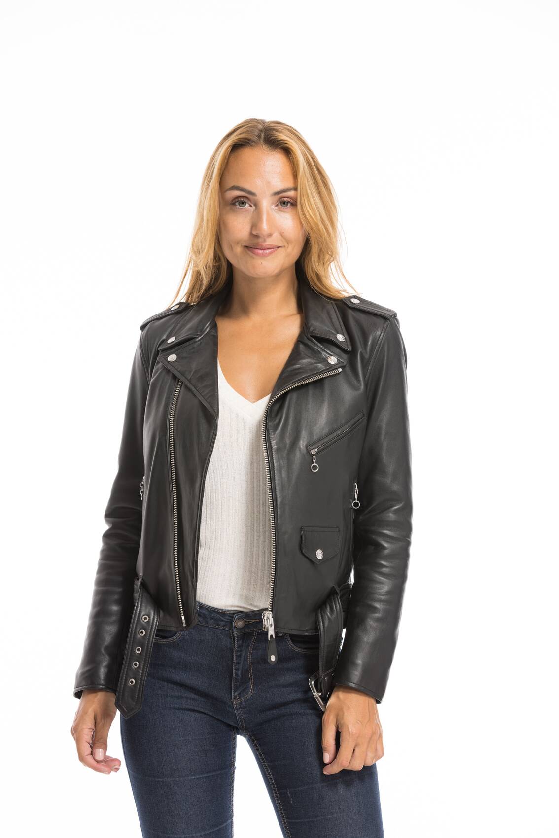 Schott leather outlet jacket womens