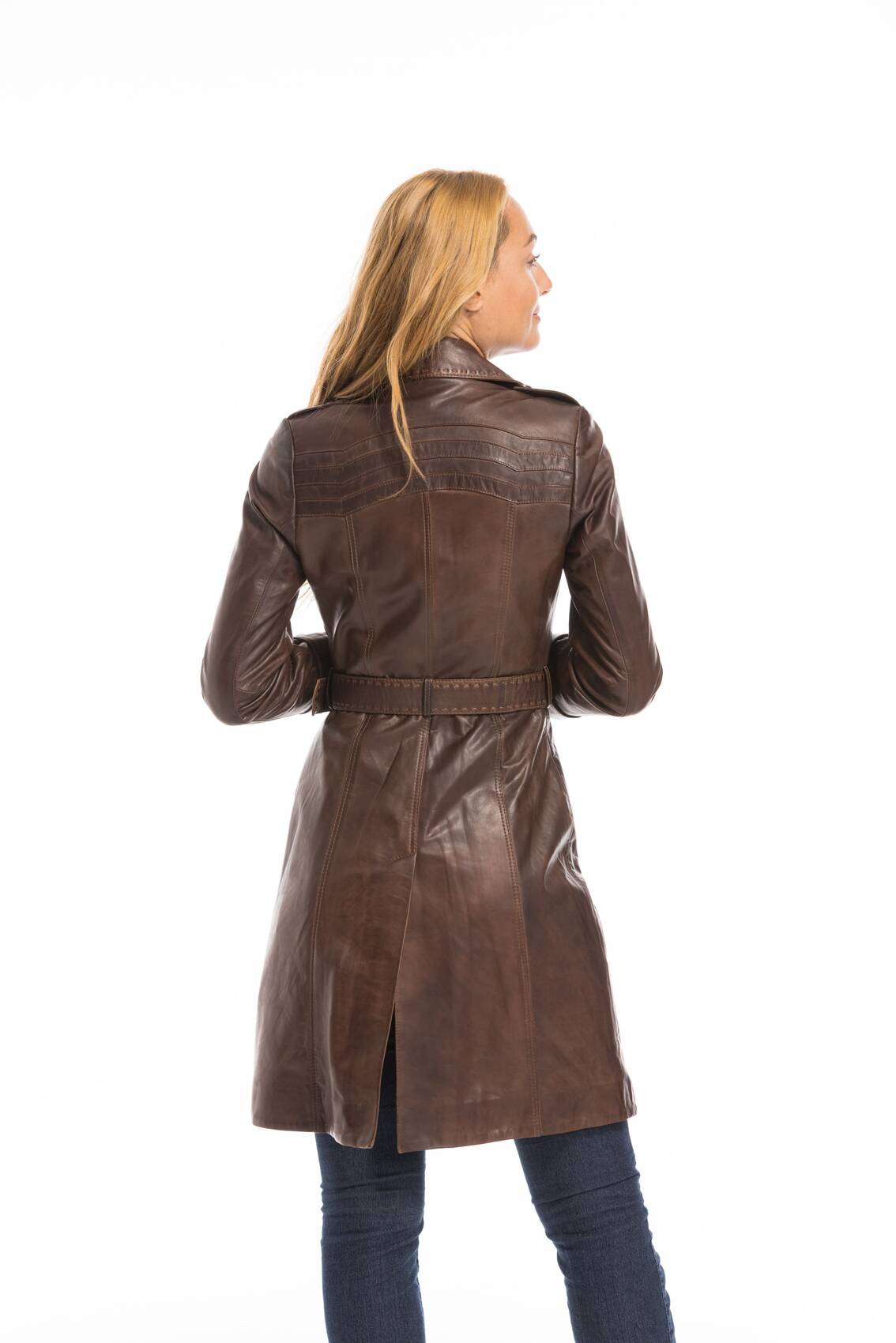 Three quarter leather on sale coats