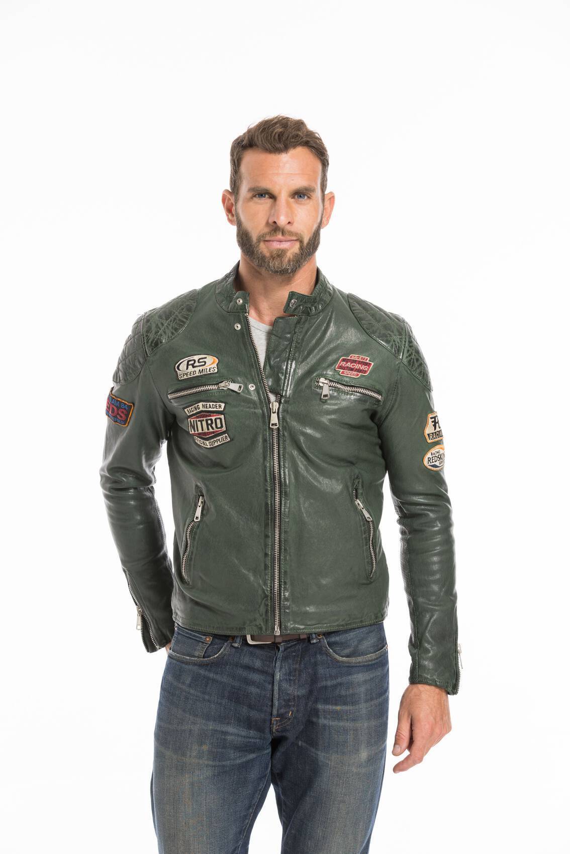 Sly & Co Sandro Lamb Skin Leather Jacket | Men's | Moores Clothing